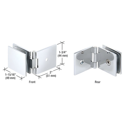 CRL Polished Chrome Adjustable Square Wall Mount Glass Clamp