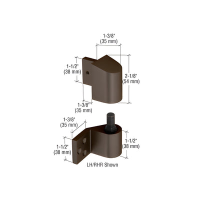 CRL Dark Bronze 3/4" Offset Left Hand Intermediate Pivot Sets