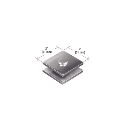 CRL Brushed Stainless 2" x 2" Square Mall Front Clamp