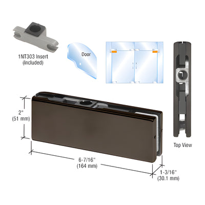 CRL Dark Bronze Top Door Patch Fitting with 1NT303 Insert