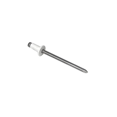 CRL White 1/8" Diameter, 3/16" to 1/4" Grip Range Aluminum Mandrel and Rivet - 1000 Pack
