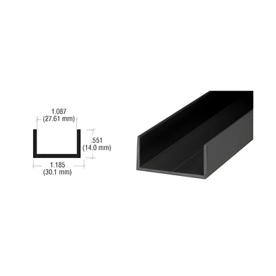 CRL Flat Black 1-1/16" Single U-Channel