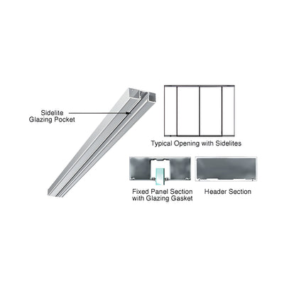 CRL Polished Stainless 6" Header with Glazing Pocket Only Custom Length