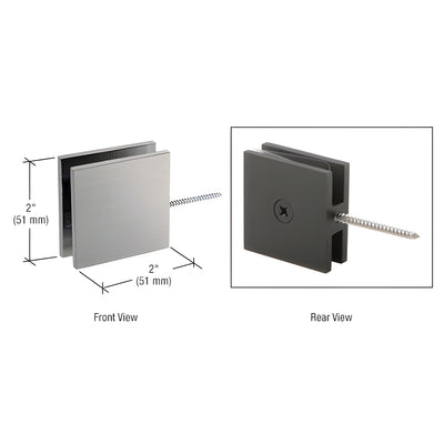 CRL Brushed Nickel Square Wall Mount Movable Transom Clamp