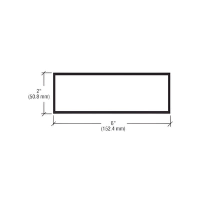 CRL-U.S. Aluminum 6" x 2" Hollow Tube Extrusion, White KYNAR® Paint - 24'-2"