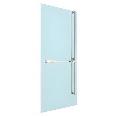 CRL-Blumcraft® Polished Stainless Right Hand Reverse Glass Mount Keyed Access "FS" Exterior, Top Securing Panic Handle