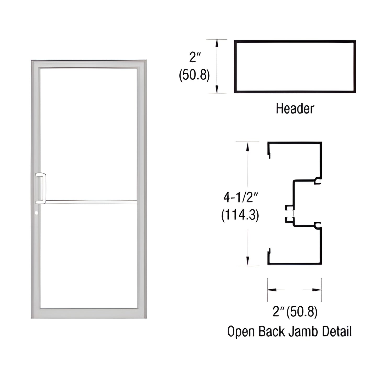 CRL-U.S. Aluminum IT451 Clear Anodized Pivot Up & Over Door Frame