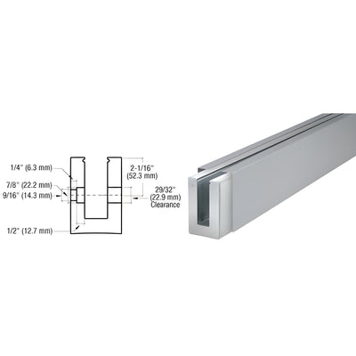 CRL B7S Series Brushed Stainless Custom Length Square Base Shoe Fascia Mount Drilled for 3/4" Glass