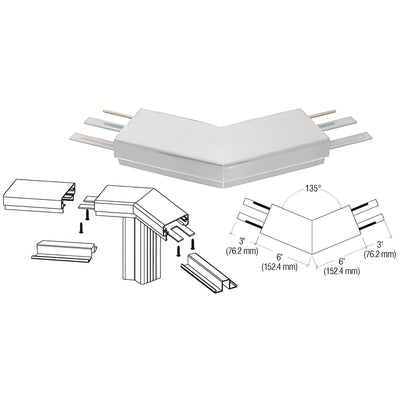 CRL Silver Metallic 200 Series Top Cap 135º Corner
