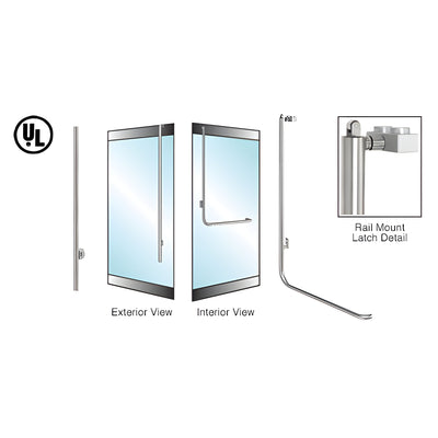 CRL-Blumcraft® Brushed Stainless Steel Left Hand Reverse Rail Mount 'LS' Keyed Access Dummy Handle for 5/8" Glass