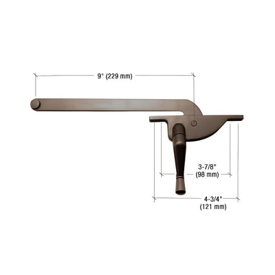 CRL Bronze 9" Right Hand Teardrop Series Casement Window Operator