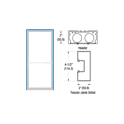 CRL-U.S. Aluminum Clear Anodized 40" x 86" 451 Series Up and Over Single Door Frame for Center Hung OHCC