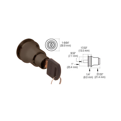 CRL Dark Bronze Keyed Alike Lock for Cabinet Glass Door