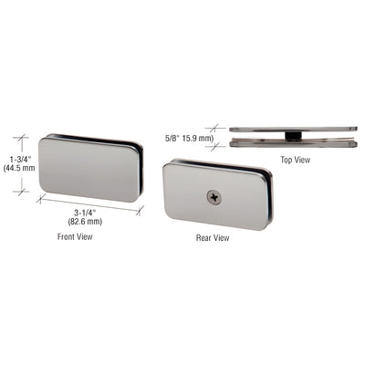 CRL Brushed Nickel 180 Degree Traditional Style Glass Clamp