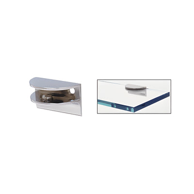 CRL Chrome Rounded Interior Shower Shelf Clamp with Support Leg