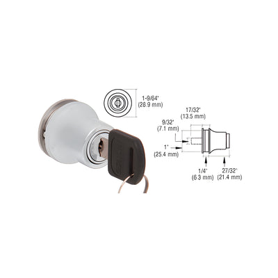 CRL Satin Chrome Lock for Cabinet Glass Door