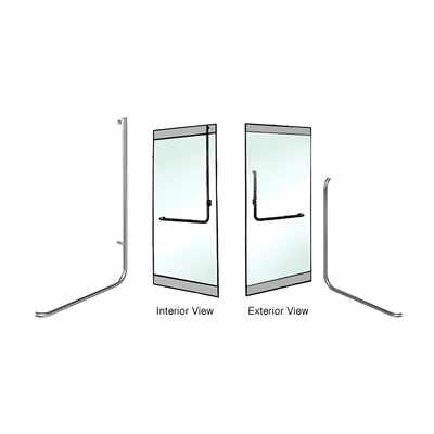 CRL-Blumcraft® Brushed Stainless Right Hand Reverse Rail Mount "B" Exterior Top Securing Dummy Handle