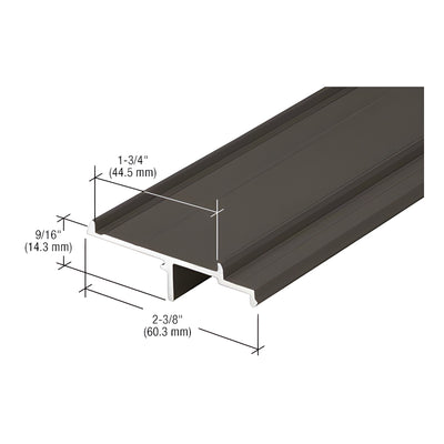 CRL-U.S. Aluminum Door Stop with Weatherseal, Dark Bronze/Black Anodized Class 1 - 21'-2"