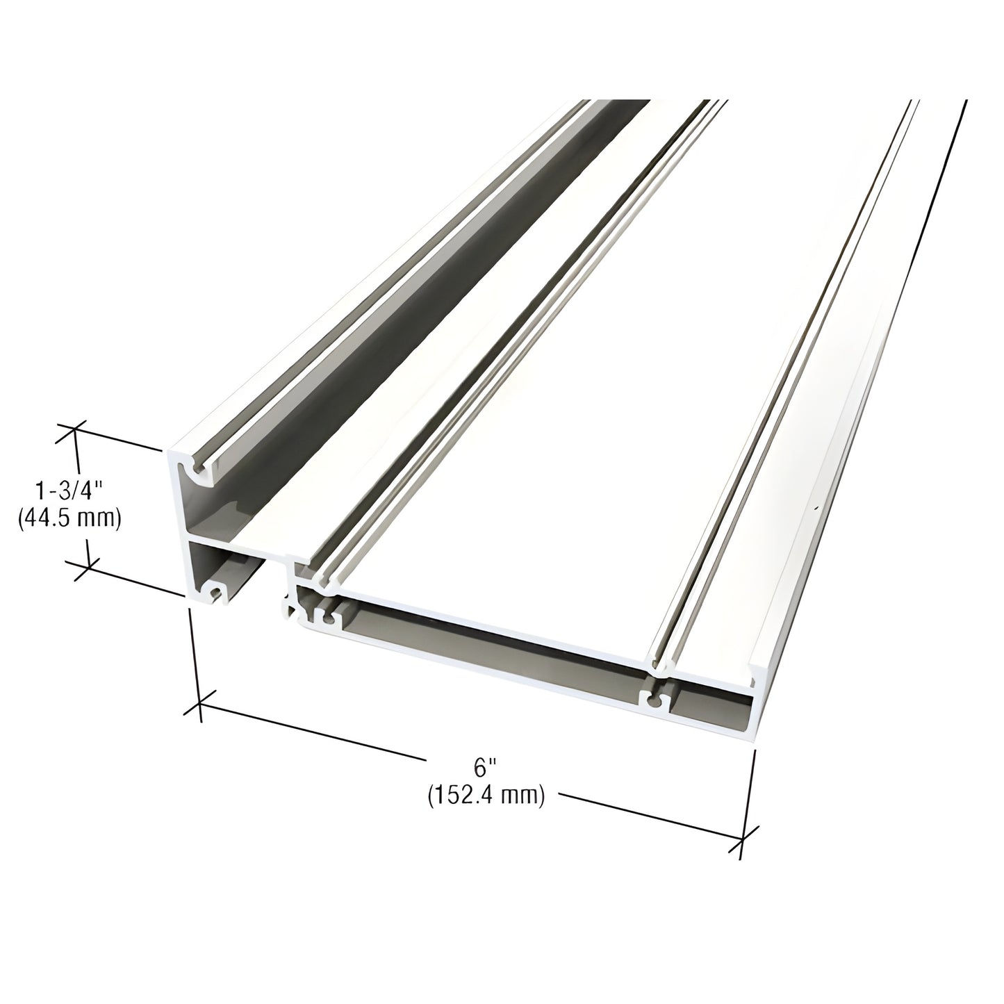 CRL-U.S. Aluminum Intermediate Horizontal Mullion, White Kynar 24'2"