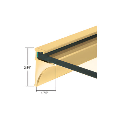 CRL Brite Gold Anodized 24" Aluminum Shelf Kit for 3/8" Glass