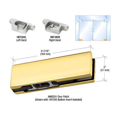 CRL Brass RH North American Bottom Door Patch Fitting