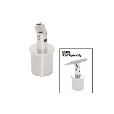 CRL 316 Brushed Stainless 1.9" Round Post Vertically / Swivel Head Adjustable Post Cap for Saddles