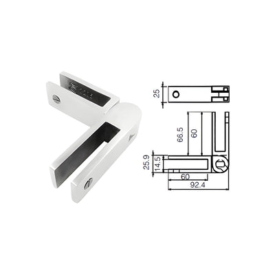 CRL Polished Stainless Adjustable Glass-to-Glass Bracing Clamp