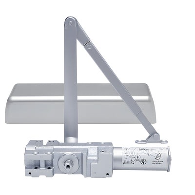CRL Aluminum Adjustable Spring Power Size 1-6 Delayed Action Cast Iron Surface Mount Door Closer