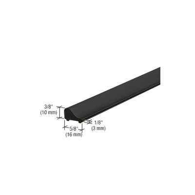 CRL Matte Black Frameless Shower Door Tapered Threshold