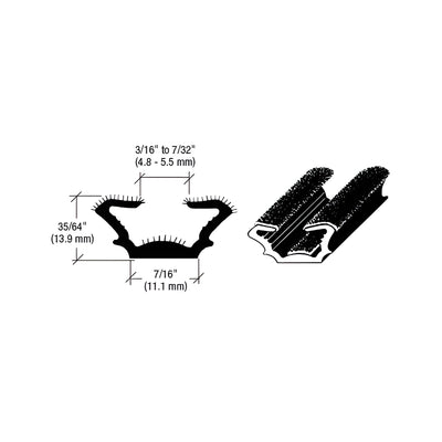 CRL 96" Flexible Flocked Rubber Glass Run Channel for 1965-1968 Ford and Mercury