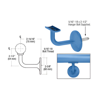 CRL Painted Pismo Series Wall Mounted Hand Rail Bracket