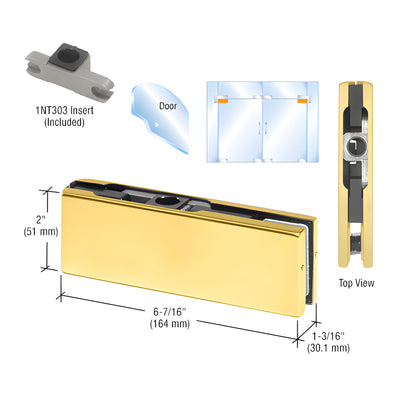 CRL Satin Brass Top Door Patch Fitting with 1NT303 Insert
