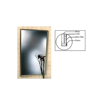CRL Stainless Steel 24-3/4" x 36-3/4" Deluxe Theft-Proof Framed Mirror