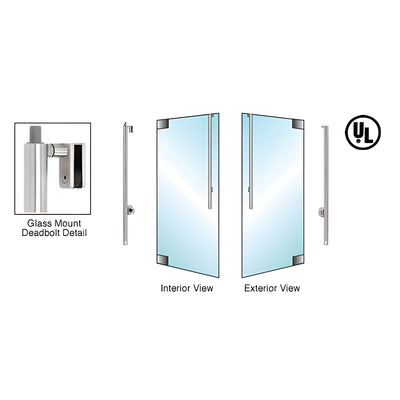 CRL-Blumcraft® Brushed Stainless Right Hand Reverse Glass Mount Cylinder/Thumbturn "JS" Exterior Top Securing Deadbolt Handle