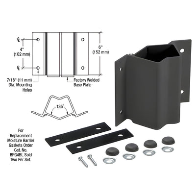 CRL Matte Black Inside 135 Degree Fascia Mounted Bracket