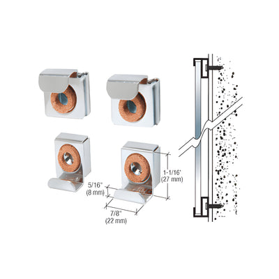 CRL Nickel Plated E-Z Mount Mirror Clip Set