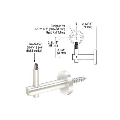 CRL Polished Stainless Coastal Series Wall Mounted Hand Rail Bracket