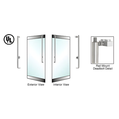 CRL-Blumcraft® Brushed Stainless Left Hand Reverse Rail Mount Cylinder/Thumbturn "J" Exterior Top Securing Deadbolt Handle