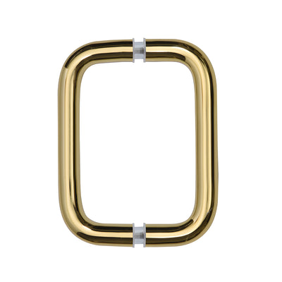 CRL Polished Brass 6" Back-to-Back Solid Brass 3/4" Diameter Pull Handles Without Metal Washers