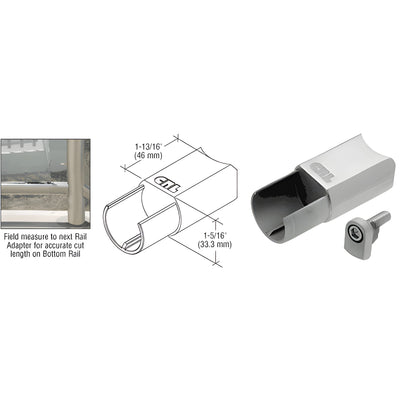 CRL 316 Brushed Stainless CRS Rail Adaptor for Level Bottom Rails