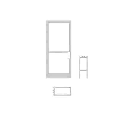 CRL-U.S. Aluminum Single Medium Stile NOA RHSO 36" x 84" Non Impact Offset Pivoted Door Bronze Black Anodized
