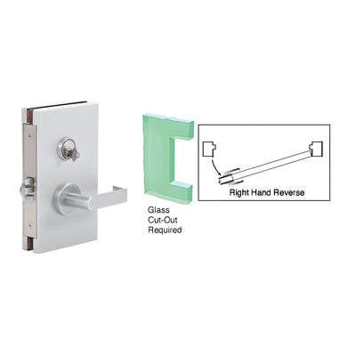 CRL Satin Anodized 6" x 10" RHR Center Lock With Deadlatch in Class Room Function