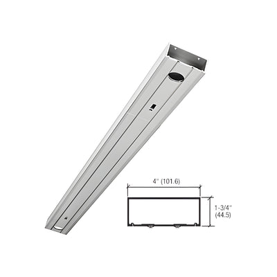 CRL-U.S. Aluminum Clear Anodized 72" 1-3/4" x 4" 400 Series Prepped Header for Center Hung Overhead Concealed Closers