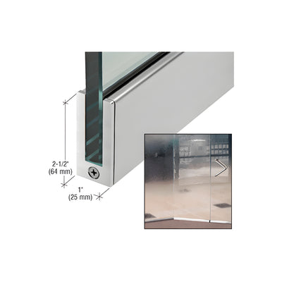CRL Brushed Stainless 2-1/2" Tall Slender Profile Door Rail Without Lock - Custom