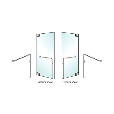 CRL-Blumcraft® Brushed Stainless Right Hand Reverse Glass Mount 'C' Exterior Dummy Handle