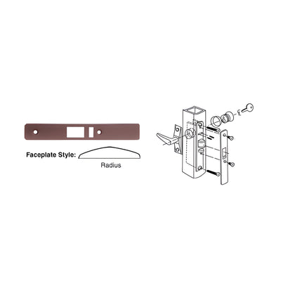 CRL Dark Bronze Radius Faceplate for DL2140 Deadlatch Locks