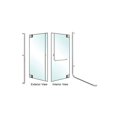 CRL-Blumcraft® Brushed Stainless Left Hand Reverse Glass Mount 'F' Exterior Dummy Handle for 3/4" Glass