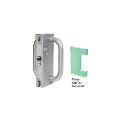 CRL Brushed Stainless 4" x 10" RH/LHR Center Lock with Deadlatch