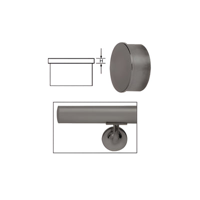 CRL Dark Bronze Anodized End Cap for 1.9" Cap Railing
