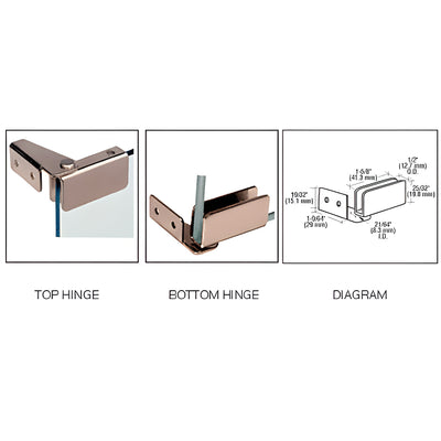 CRL Brass Recess Mount Glass Door Hinge